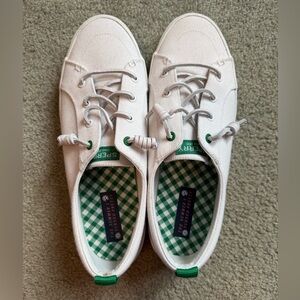 Sperry White Canvas Sneakers with Green Accents The summer I turned pretty